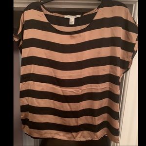 Black and rose gold stripe blouse